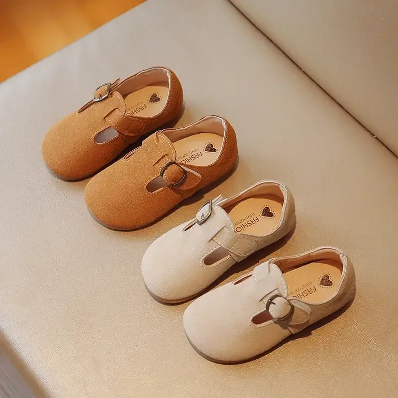 Spring Autumn Kids Leather Shoes Fashion Girls Single Shoes Casual Sneakers Soft Bottom Baby Shoes