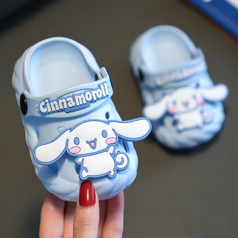 Kawaii Sanrio Children Summer Slippers Anime Cartoon Kuromi Cinnamoroll Kid Indoor Slippers Home Non-Slip Flip-Flops Girl Gift