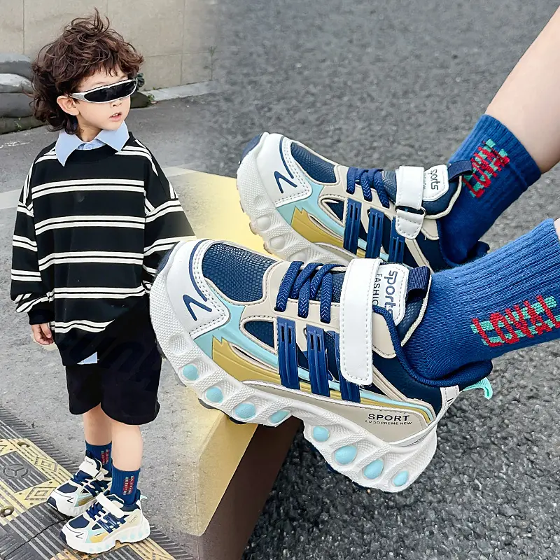 Boys' sports shoes 2025 Spring and Autumn new girls' white shoes with breathable mesh surface, children's dad shoes for leisure