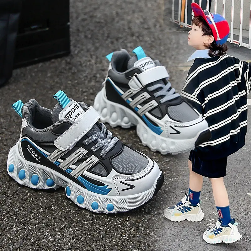 Boys' sports shoes 2025 Spring and Autumn new girls' white shoes with breathable mesh surface, children's dad shoes for leisure