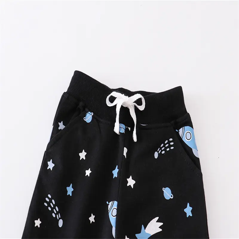 Jumping Meters 2-7T Boys Girls Sweatpants Space Print Drawstring Toddler Kids Trousers Full Length Pants Baby Autumn Spring