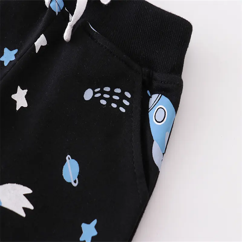 Jumping Meters 2-7T Boys Girls Sweatpants Space Print Drawstring Toddler Kids Trousers Full Length Pants Baby Autumn Spring