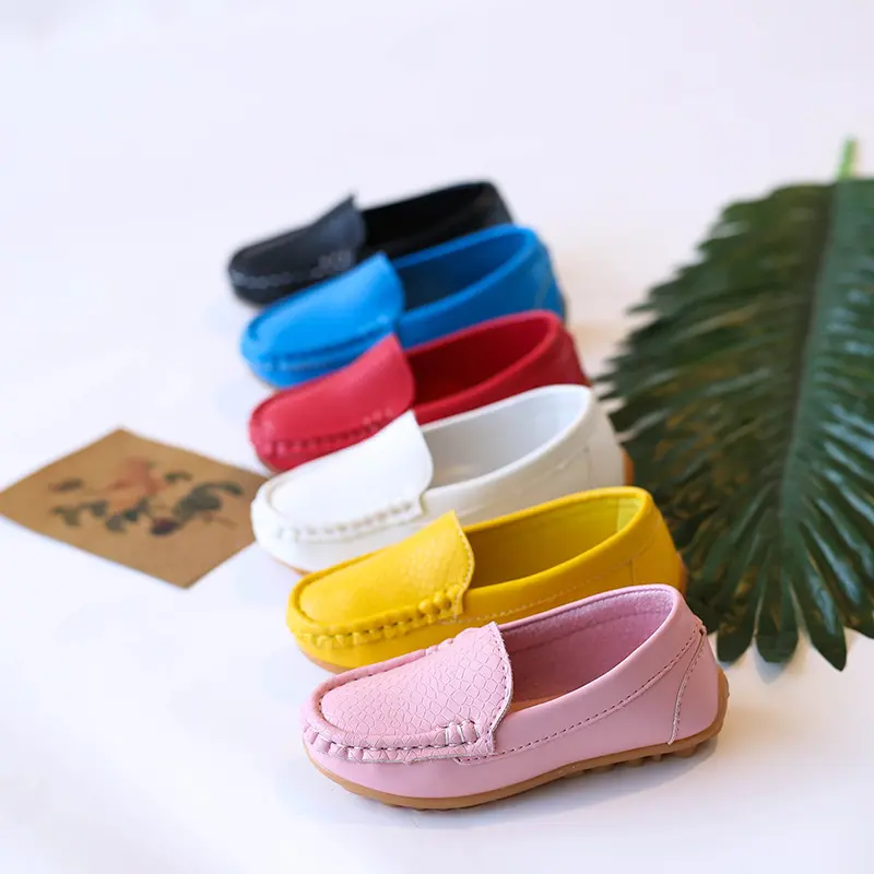 NEW SEASON Candy Color Loafers For 0-12 Years Baby Children Shoes Spring Summer PU Leather Shoe Wholesale Girls Boys Shoe I07091
