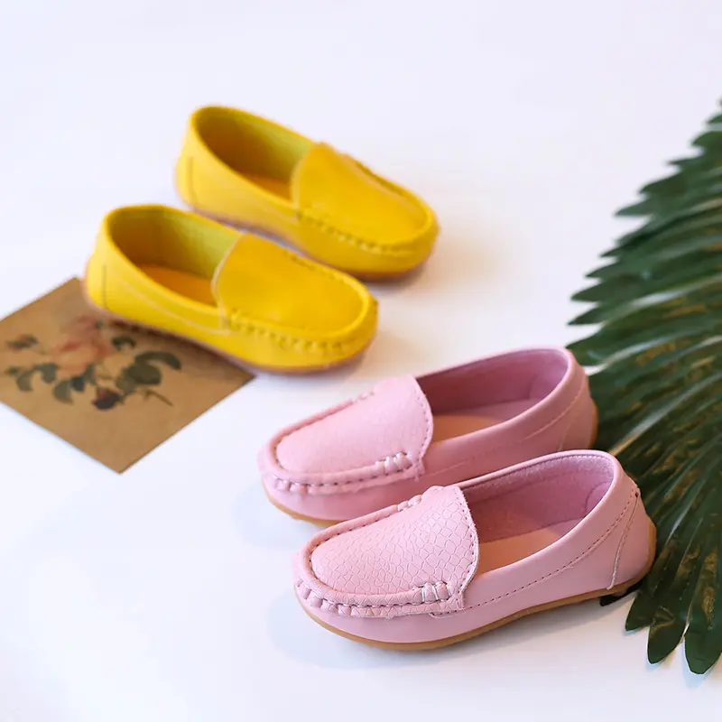 NEW SEASON Candy Color Loafers For 0-12 Years Baby Children Shoes Spring Summer PU Leather Shoe Wholesale Girls Boys Shoe I07091