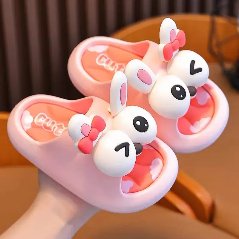 Children's soft soled women's slippers cute cartoon indoor anti slip thick soled baby slippers summer cool slippers