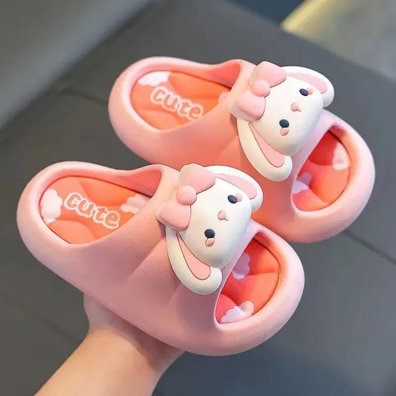 Children's soft soled women's slippers cute cartoon indoor anti slip thick soled baby slippers summer cool slippers