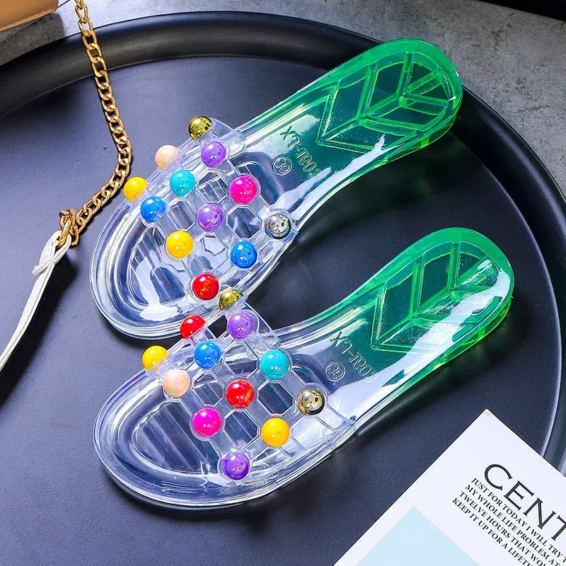 Kids Adults Summer Beach Slippers Open Toe Women Transparent Fashion Sandals Lightweight Waterproof Quick Drying Show Shoes