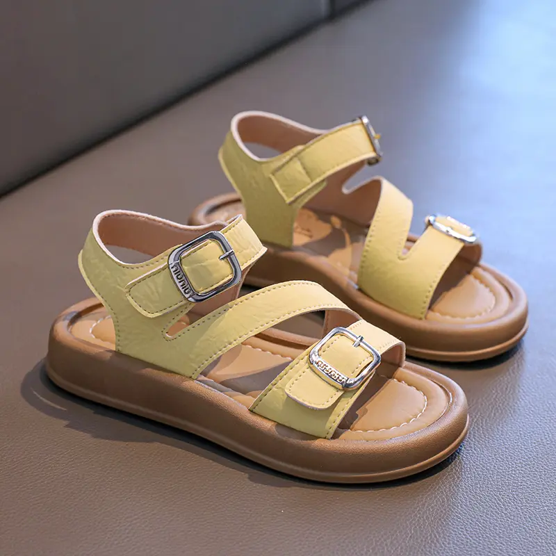 2025 New Children's Shoes, Girls' Fashion Open toed Fashion Sandals, Soft Bottom, Comfortable Velcro Buckle Design