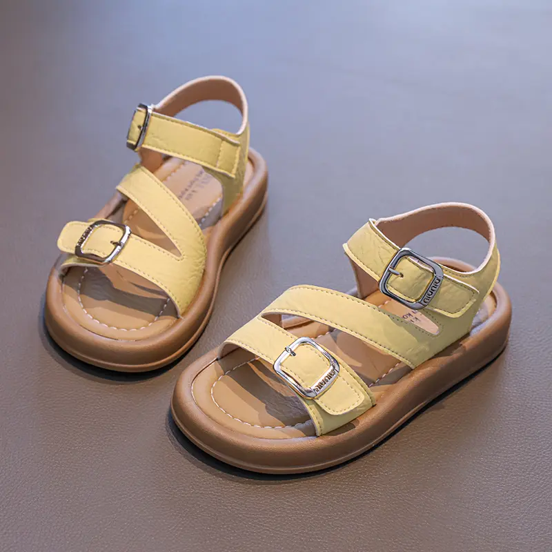 2025 New Children's Shoes, Girls' Fashion Open toed Fashion Sandals, Soft Bottom, Comfortable Velcro Buckle Design
