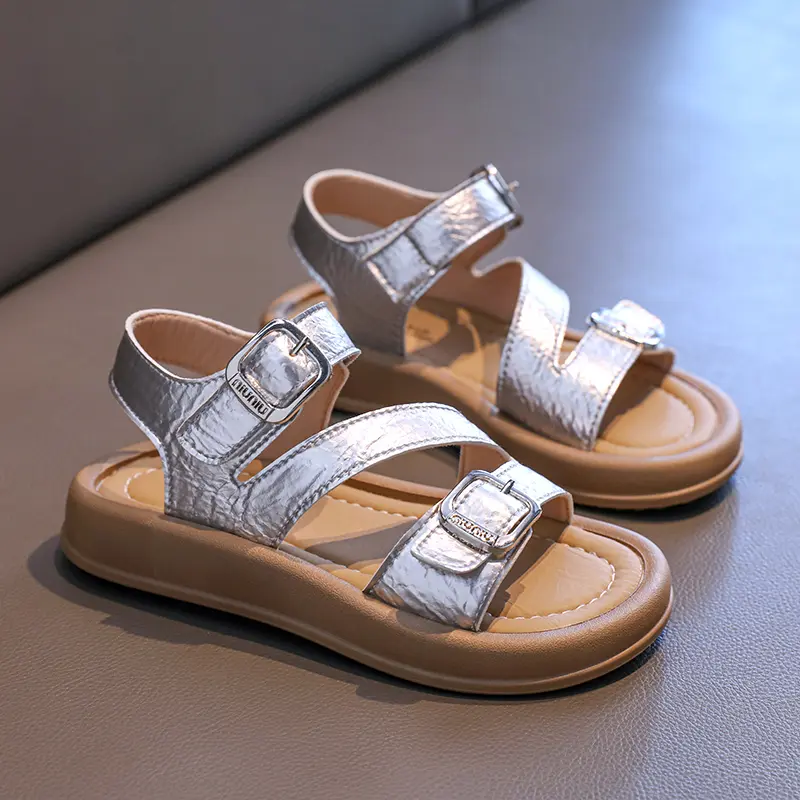 2025 New Children's Shoes, Girls' Fashion Open toed Fashion Sandals, Soft Bottom, Comfortable Velcro Buckle Design