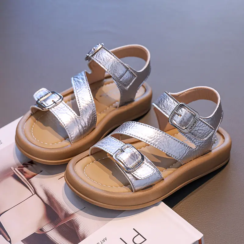 2025 New Children's Shoes, Girls' Fashion Open toed Fashion Sandals, Soft Bottom, Comfortable Velcro Buckle Design
