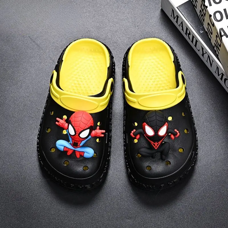 Disney Children's Casual Shoes EVA Sandals Boys Girls' Cartoon Anti Slip Soft Sole Children's Beach White Black Shoes Size