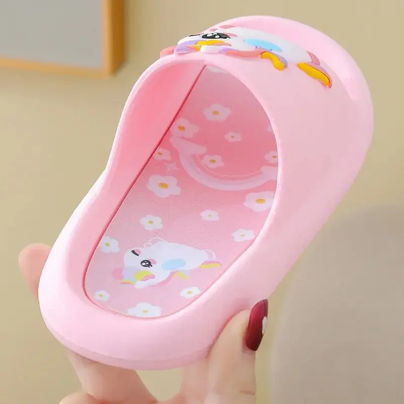 Summer Cartoon Children's Slippers Girl Unicorn Slipper Kids Cute Indoor Home Bathroom Shoes Boy Dinosaur Flip Flops Einhorn