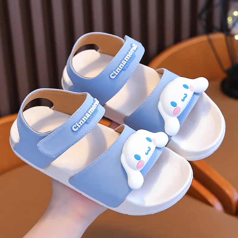 Miniso Child Beach Shoes for Sea Summer Girls Gladiator Sandals Baby Soft Non-slip Sanrio Shoes Boy Roman Flip-flops