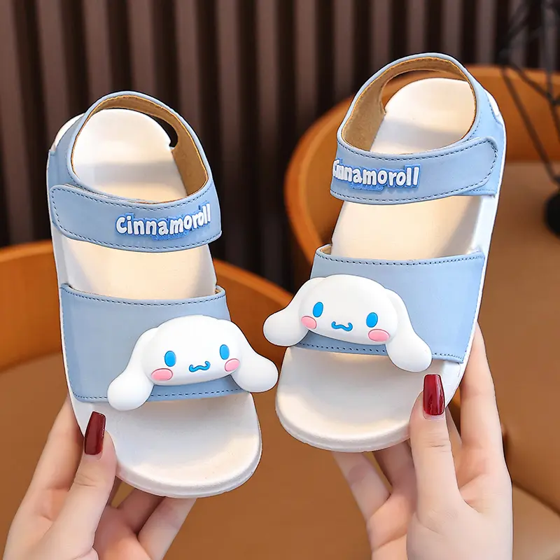 Miniso Child Beach Shoes for Sea Summer Girls Gladiator Sandals Baby Soft Non-slip Sanrio Shoes Boy Roman Flip-flops