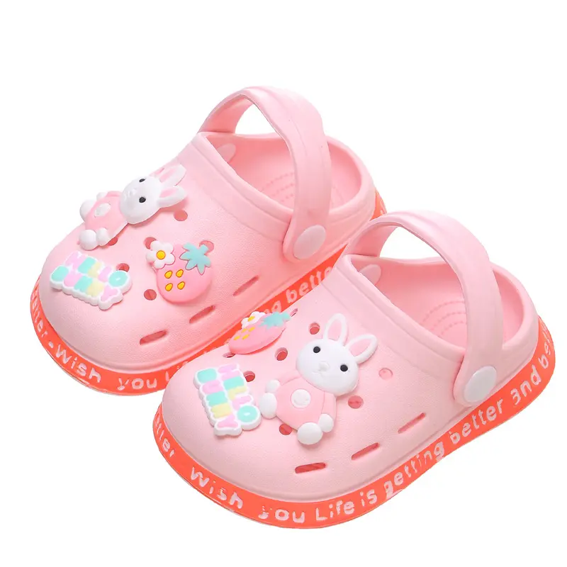 Children Summer Beach Clogs with Cartoon Holes Baby Casual Shoes Soft Soled Anti Slip Breathable Indoor Slippers for Active Kids