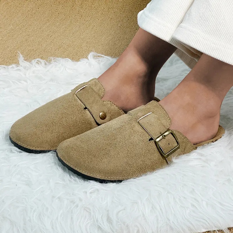1 Pairs of Women's Casual Closed Toe Flip-flops Summer Outdoor Slippers Couple's Flannel Sandals Comfortable Non-slip Slides