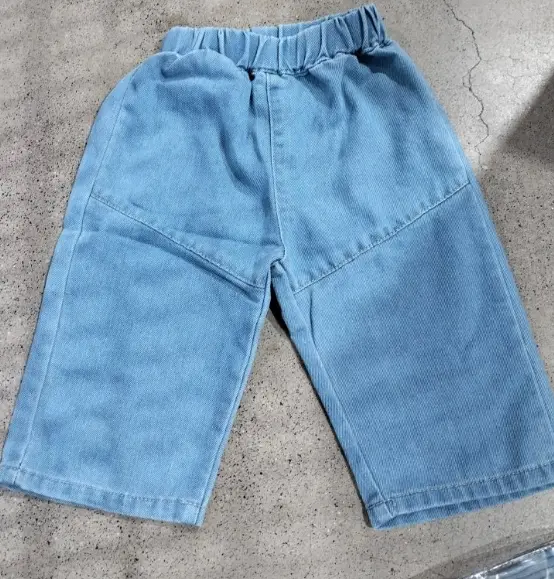 Children's Denim Pants Kids Pants Summer New Fashion Baby Boy's Girls Jeans Elastic Waist Casual Cropped Pants