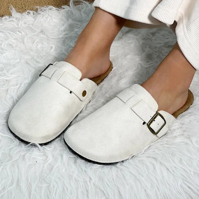 1 Pairs of Women's Casual Closed Toe Flip-flops Summer Outdoor Slippers Couple's Flannel Sandals Comfortable Non-slip Slides