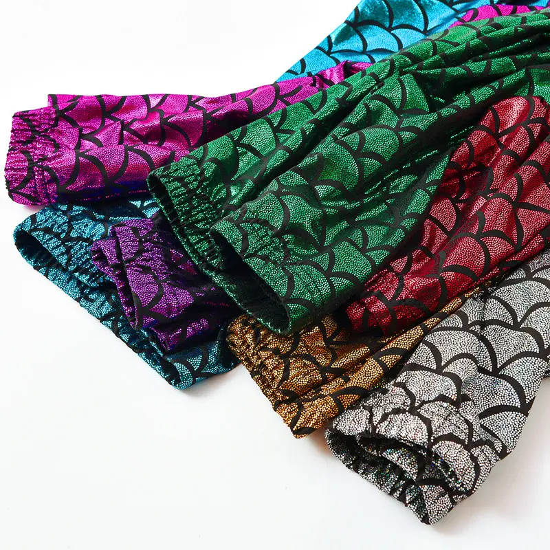 Girls Leggings Mermaid Leggings Girls Pants Kids Color Shiny Scale Slim Pants Kids Dance Performance Pants