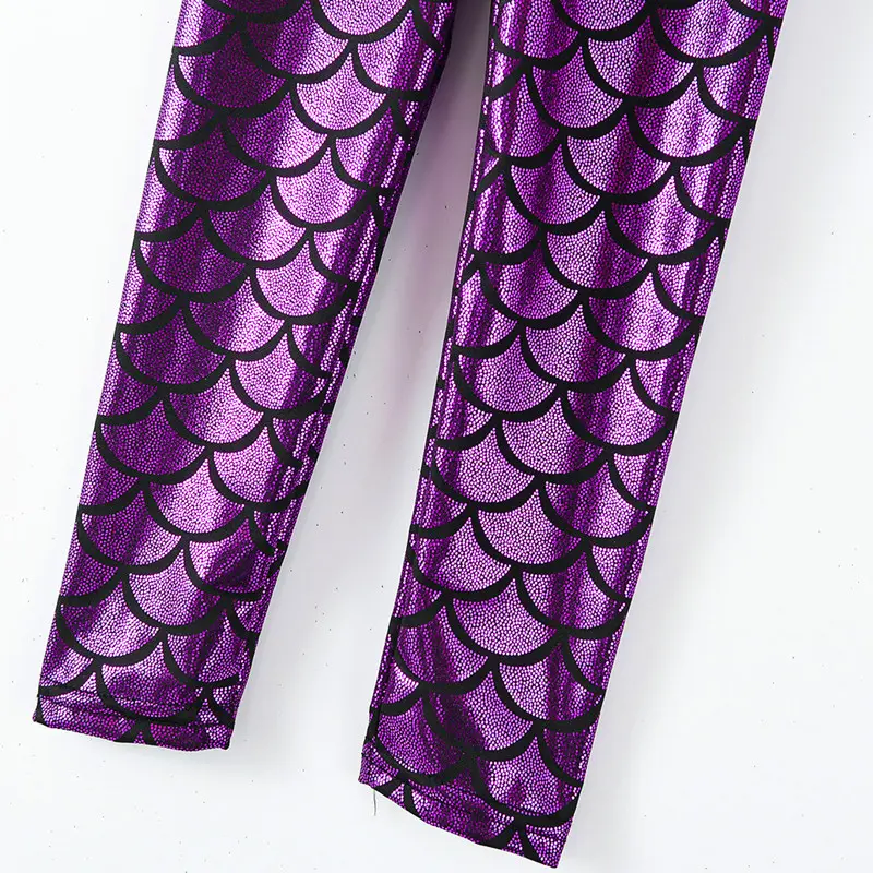 Girls Leggings Mermaid Leggings Girls Pants Kids Color Shiny Scale Slim Pants Kids Dance Performance Pants