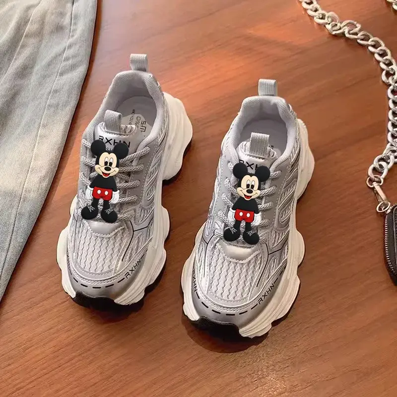 Disney Mickey Mouse New Platform Heightened Casual Shoes minnie Women Summer sports shoes  Mesh cartoon cute Breathable Sneakers