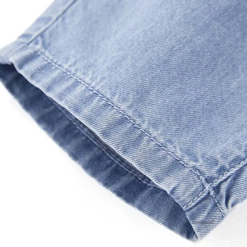 Children's Denim Pants Kids Pants Summer New Fashion Baby Boy's Girls Jeans Elastic Waist Casual Cropped Pants