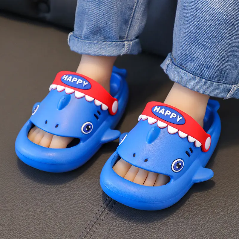 Megalodon Shark Slippers Summer EVA Waterproof Anti-slip Garden Shoes Boys And Girls Outdoor Casual Beach Sandals For Kids