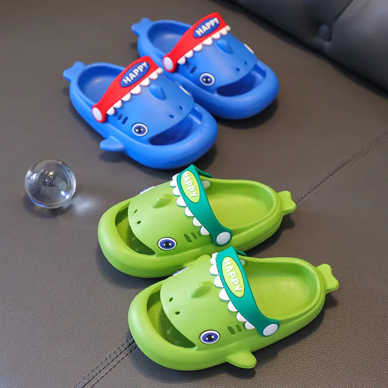 Megalodon Shark Slippers Summer EVA Waterproof Anti-slip Garden Shoes Boys And Girls Outdoor Casual Beach Sandals For Kids
