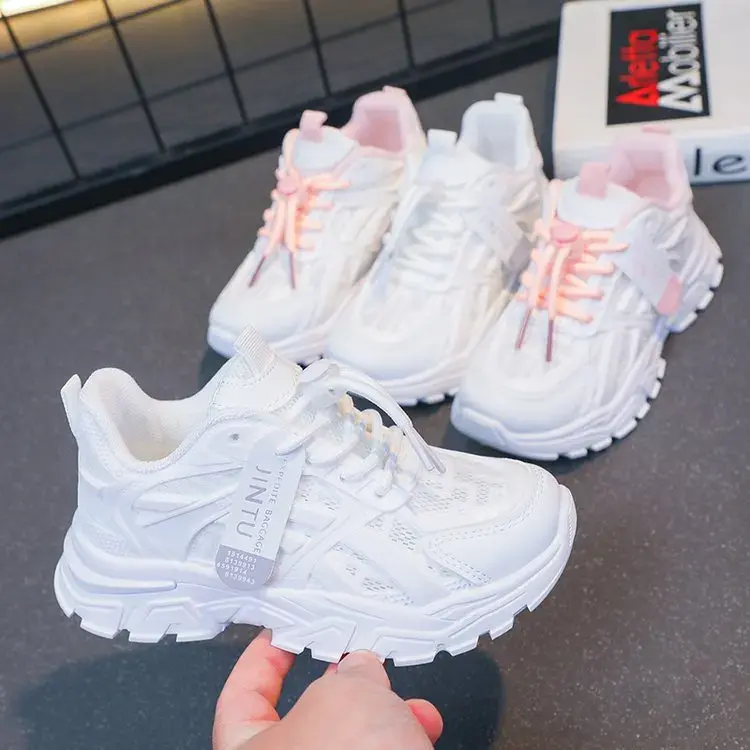 New 2023 Spring Summer Comfortable Breathable Running Shoes Children's Sneakers Student White Shoes Kids Casual Shoes