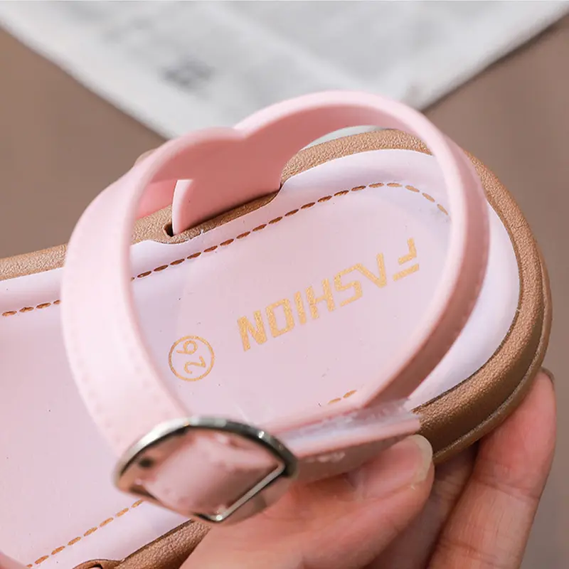 New Fashionable Girls Sandals Summer Bow Princess Sandals 3-14 Years Old Students Outside Wearing Versatile Velcro Sandals