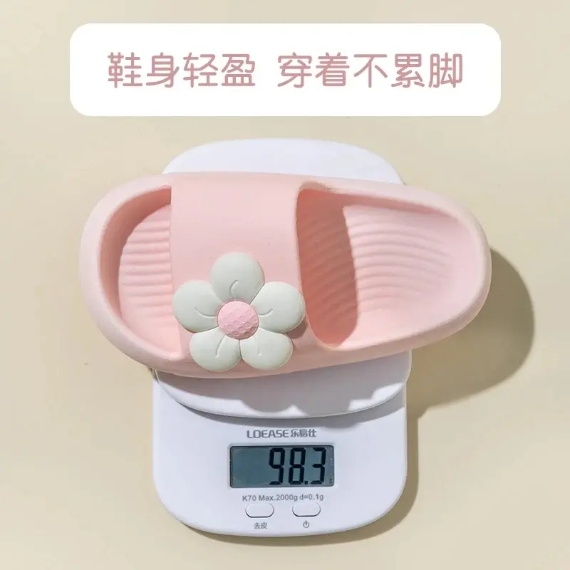 Summer Children's Girls Flower Slippers Casual Solid Soft  Boys Slippers Breathable Non-slip Home Bathroom Slipper Kids shoes