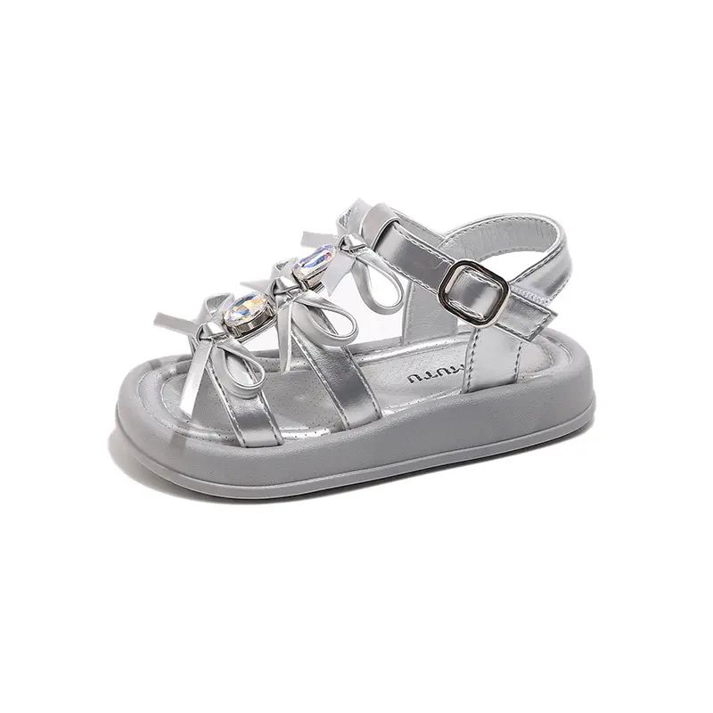 Girl Sandals Summer New Kids Fashion Hollow-out Causal Shoes Princess Versatile Sweet Bowknot Children Open-toe Beach Sandals