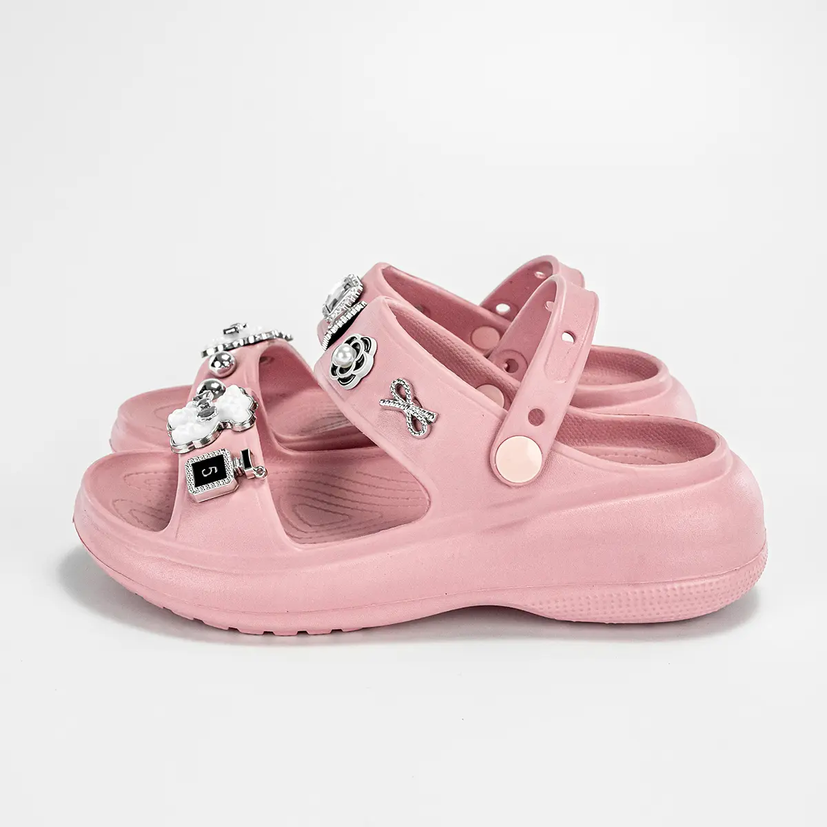 Fashion Popular Family Cartoon Double White Bear Slippers New Flats Bottom Boys and Girls Non-Slip Soft Bottom Sandals 811