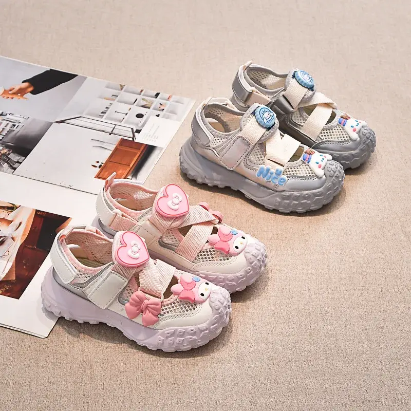 Cinnamoroll My Melody Girl Sports Sandals Sanrios Breathable Child Kawaii Cartoon Website All-Match Summer Breathable Girl Shoes