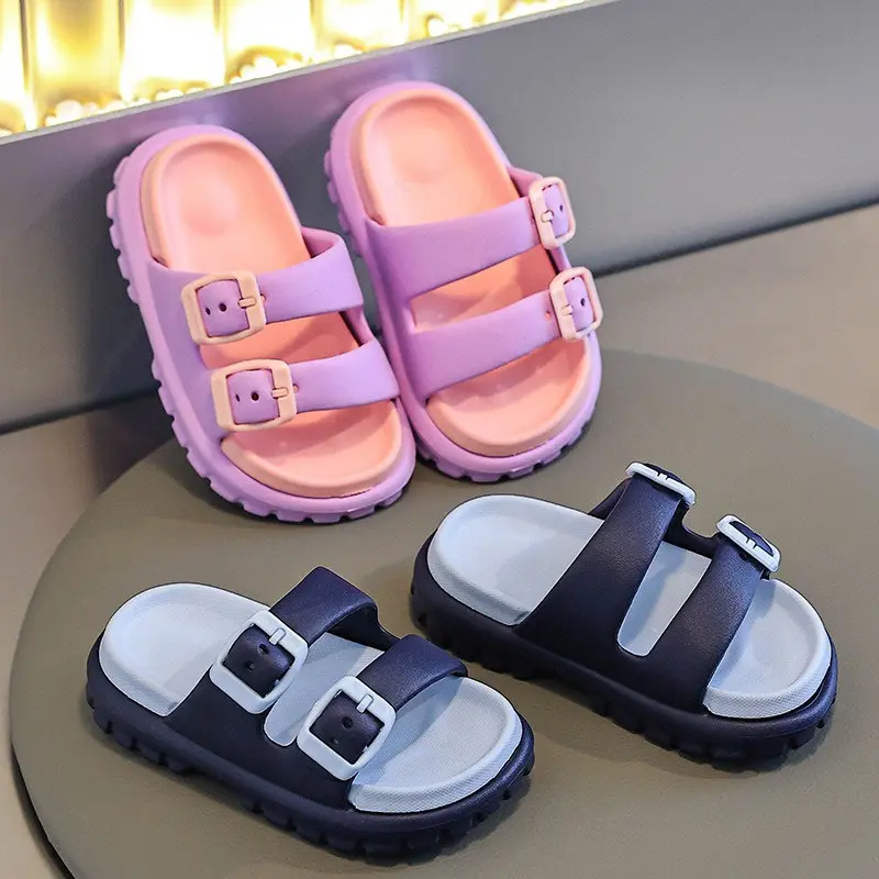 Children Slippers Summer EVA Boys Girls Baby Detachable Non Slip Home Soft Soled Slipper Simple Fashion Kids Beach Shoes Sandals
