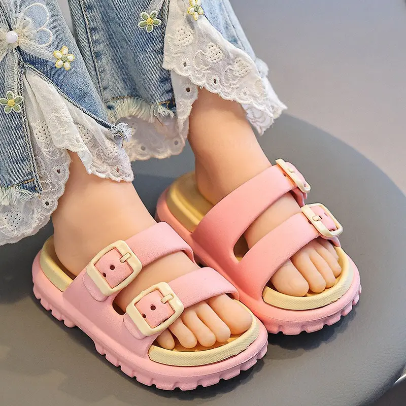Children Slippers Summer EVA Boys Girls Baby Detachable Non Slip Home Soft Soled Slipper Simple Fashion Kids Beach Shoes Sandals