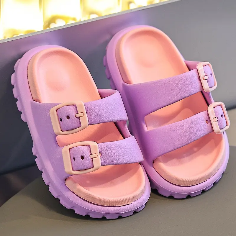 Children Slippers Summer EVA Boys Girls Baby Detachable Non Slip Home Soft Soled Slipper Simple Fashion Kids Beach Shoes Sandals