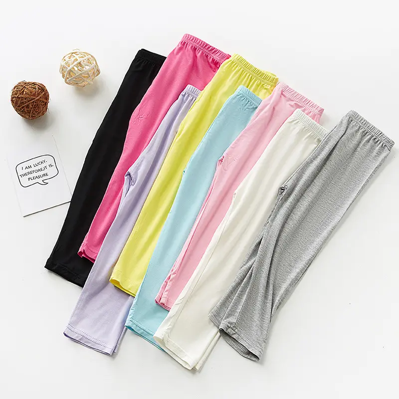 Summer Clothes Baby Girl Pants Children Cropped Pants Candy Color Calf-Length Girls Leggings Skinny Kids Trousers 2-12 Yrs
