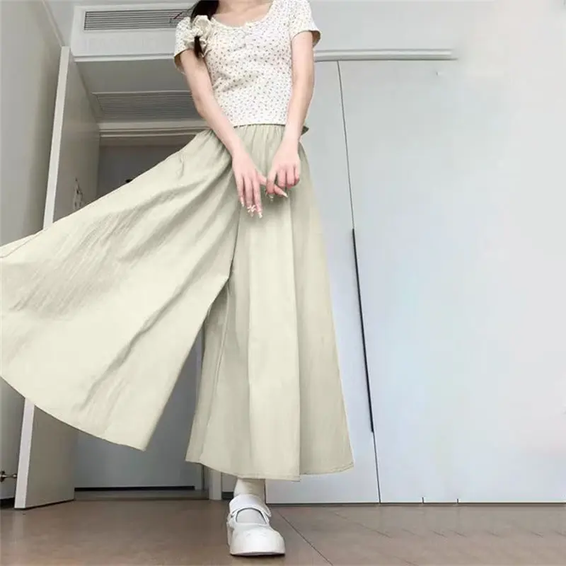 Summer New Girls Dress Pants Solid Versatile Fashion Thin Children Straight Leg Pant Loose Casual Children Casual Skirt Trousers