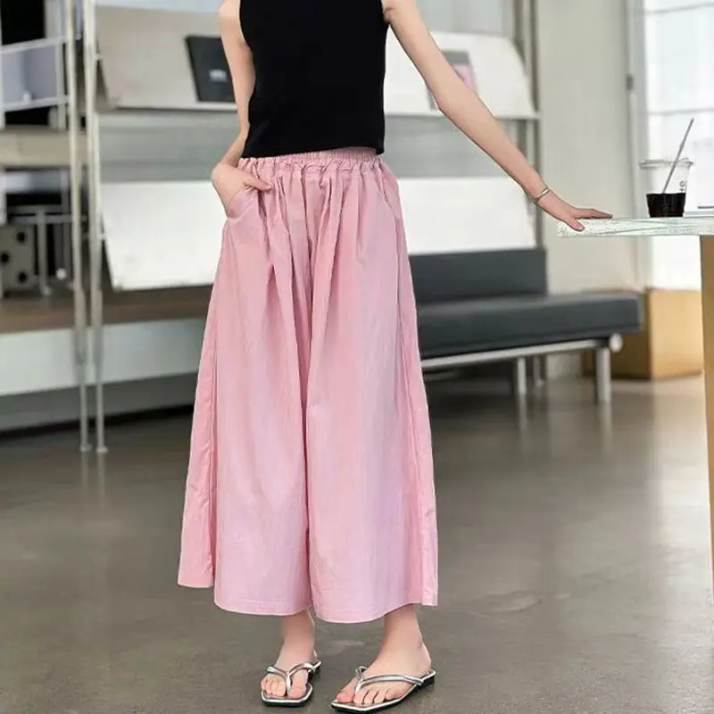 Summer New Girls Dress Pants Solid Versatile Fashion Thin Children Straight Leg Pant Loose Casual Children Casual Skirt Trousers