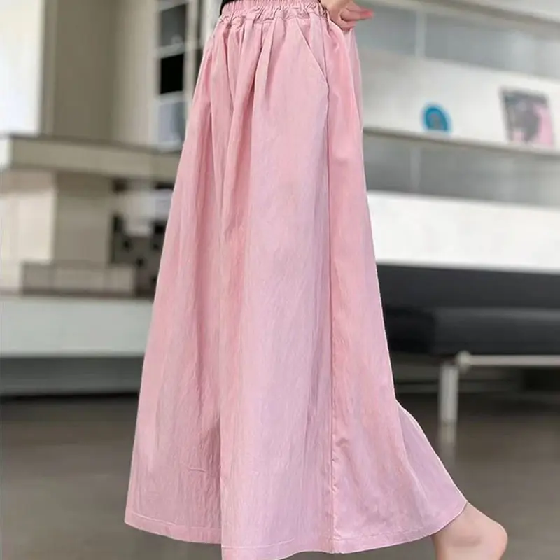 Summer New Girls Dress Pants Solid Versatile Fashion Thin Children Straight Leg Pant Loose Casual Children Casual Skirt Trousers