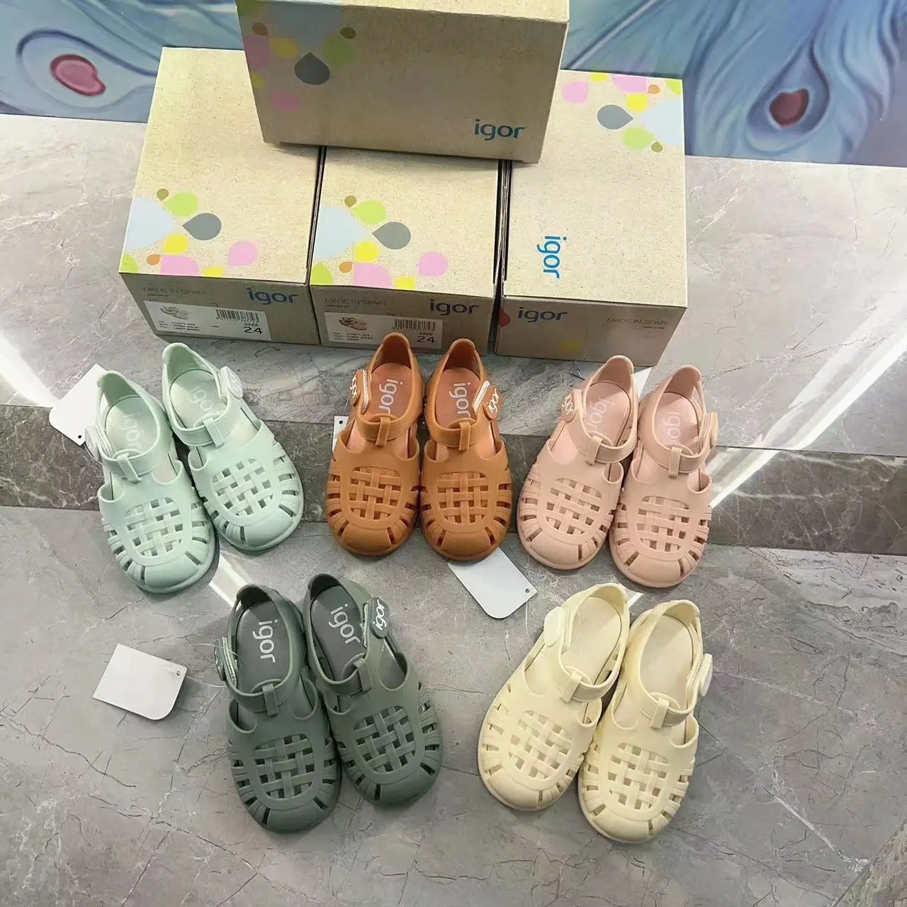 Boys Girls' Solid Color Casual Baotou Roman Sandals Baby Kids Jelly Beach Shoes Children's Soft Sole Non-slip Sandals SO125