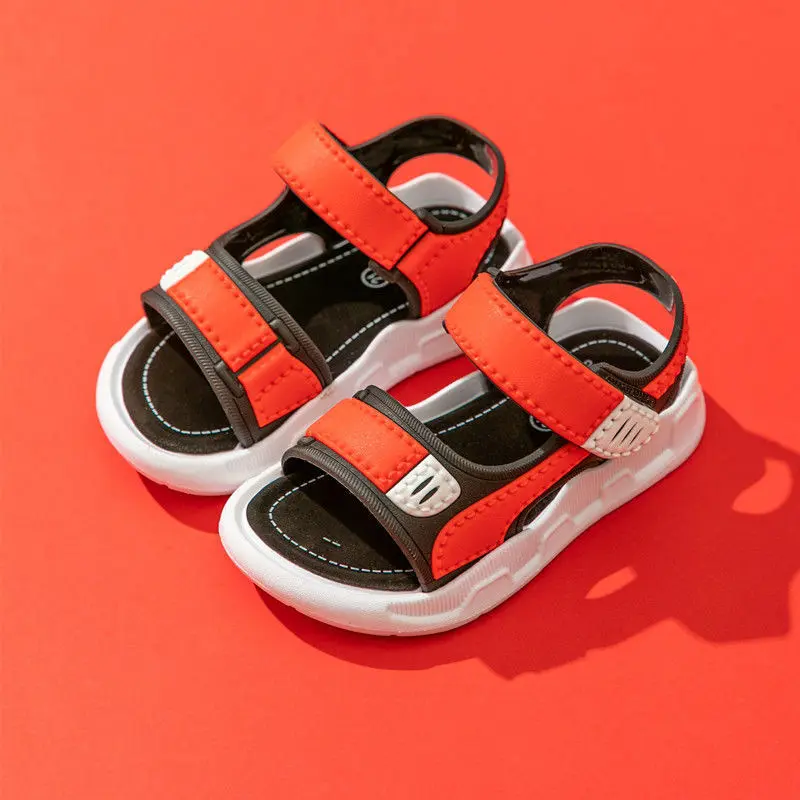 Boys' Sandals 2025 New Summer Mid Big Boys' Soft Sole Anti slip Kids' Baby Shoes Children's Beach Shoes Beach School Sports Gro