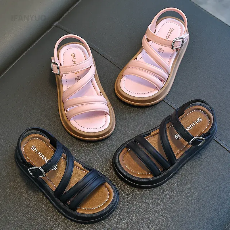 1-10Y Baby Girls Sandals Summer Children's New Cool Fashion Princess Cute Versatile Shoes for Students Flat Sandal Casual Shoe