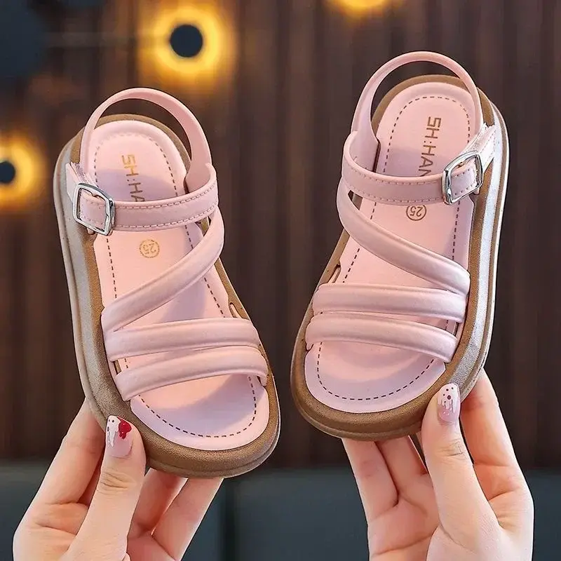 1-10Y Baby Girls Sandals Summer Children's New Cool Fashion Princess Cute Versatile Shoes for Students Flat Sandal Casual Shoe