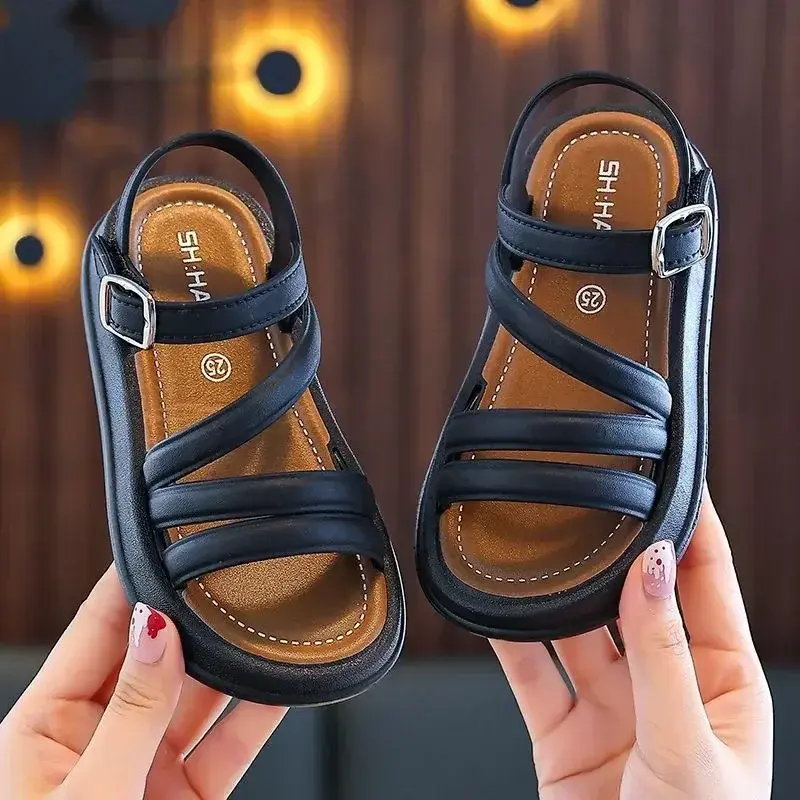 1-10Y Baby Girls Sandals Summer Children's New Cool Fashion Princess Cute Versatile Shoes for Students Flat Sandal Casual Shoe