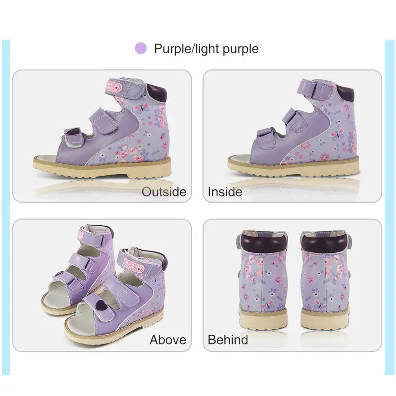 Ortoluckland Toddler Girls Summer Sandals Baby Orthopedic Shoes For Children Kids 2024 Korean Style Dance Pink Open Toe Footwear