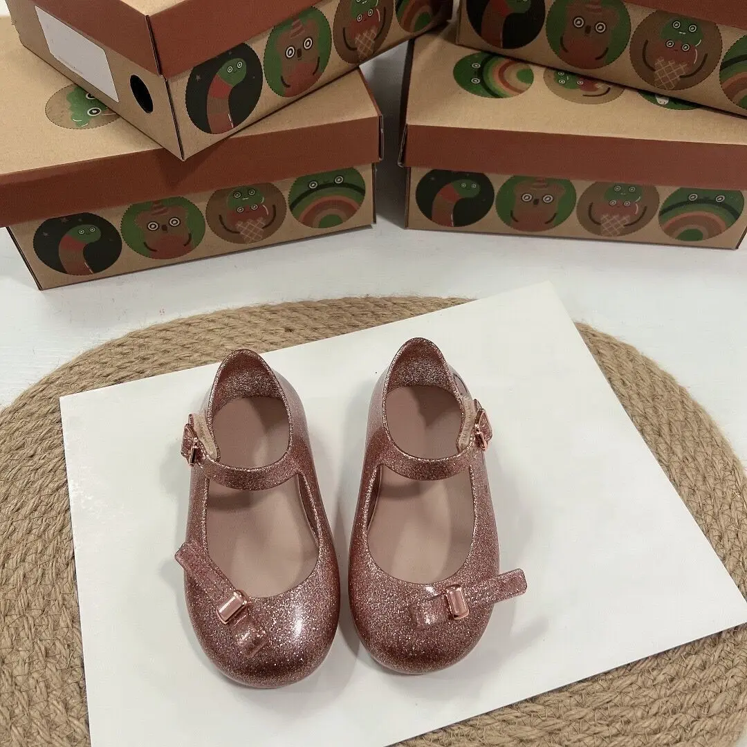 Children Fashion Spring Hot Sale Side Bow Jelly Shoes Girl Summer Princess Sandals Kids Beach Shoes HMI072