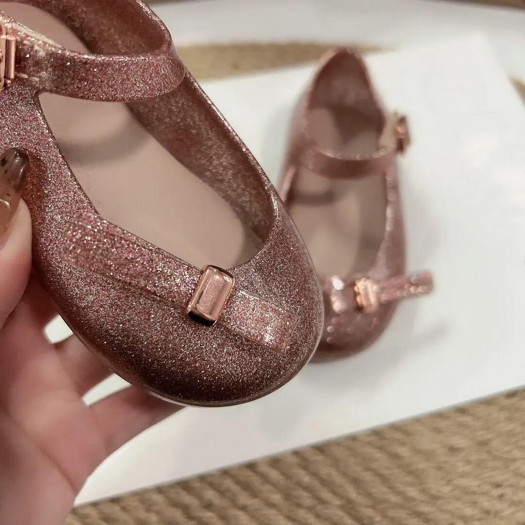 Children Fashion Spring Hot Sale Side Bow Jelly Shoes Girl Summer Princess Sandals Kids Beach Shoes HMI072